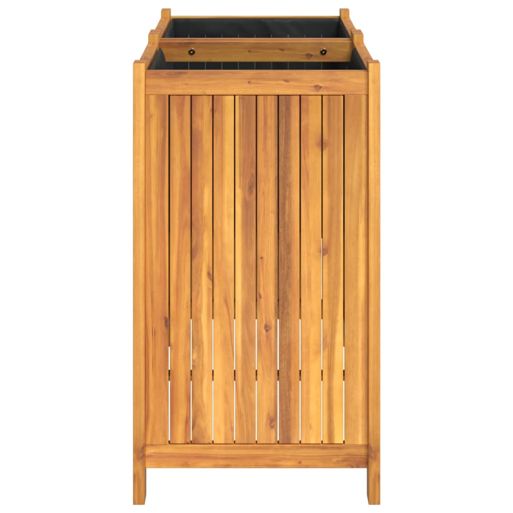 vidaXL Jardinieră de grădină cu căptușeală, 84x42x75 cm, lemn acacia