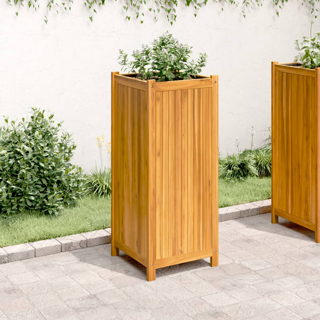 vidaXL Jardinieră de grădină cu căptușeală, 42x42x100 cm, lemn acacia vidaXL Jardinieră de grădină cu căptușeală, 42x42x100 cm, lemn acacia