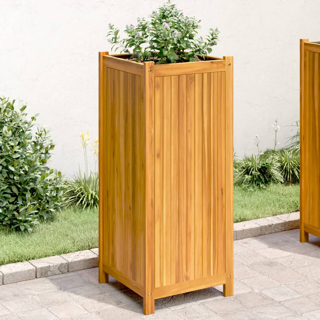 vidaXL Jardinieră de grădină cu căptușeală, 42x42x100 cm, lemn acacia vidaXL Jardinieră de grădină cu căptușeală, 42x42x100 cm, lemn acacia
