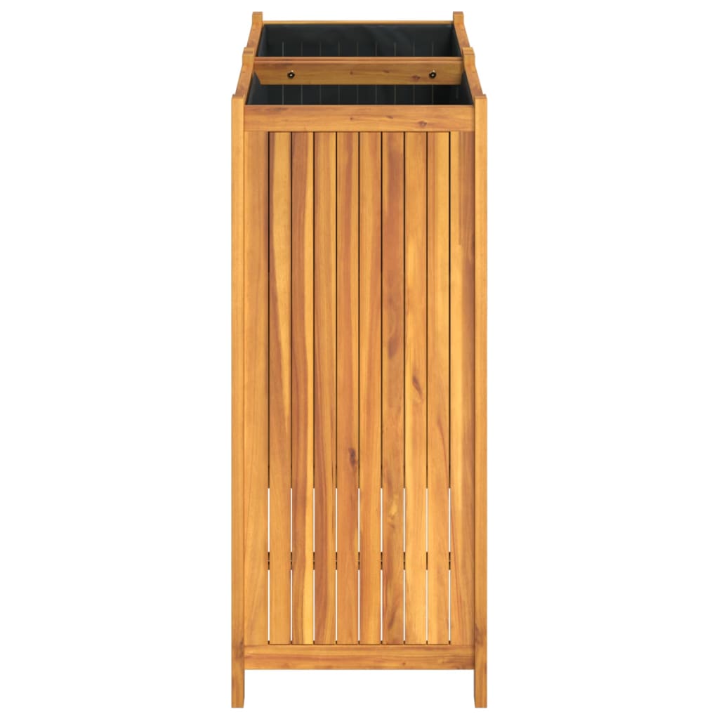 vidaXL Jardinieră de grădină cu căptușeală, 84x42x100 cm, lemn acacia