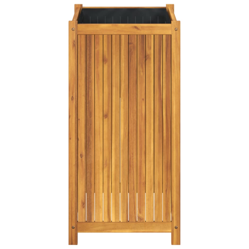 vidaXL Jardinieră de grădină cu căptușeală, 50x50x100 cm, lemn acacia
