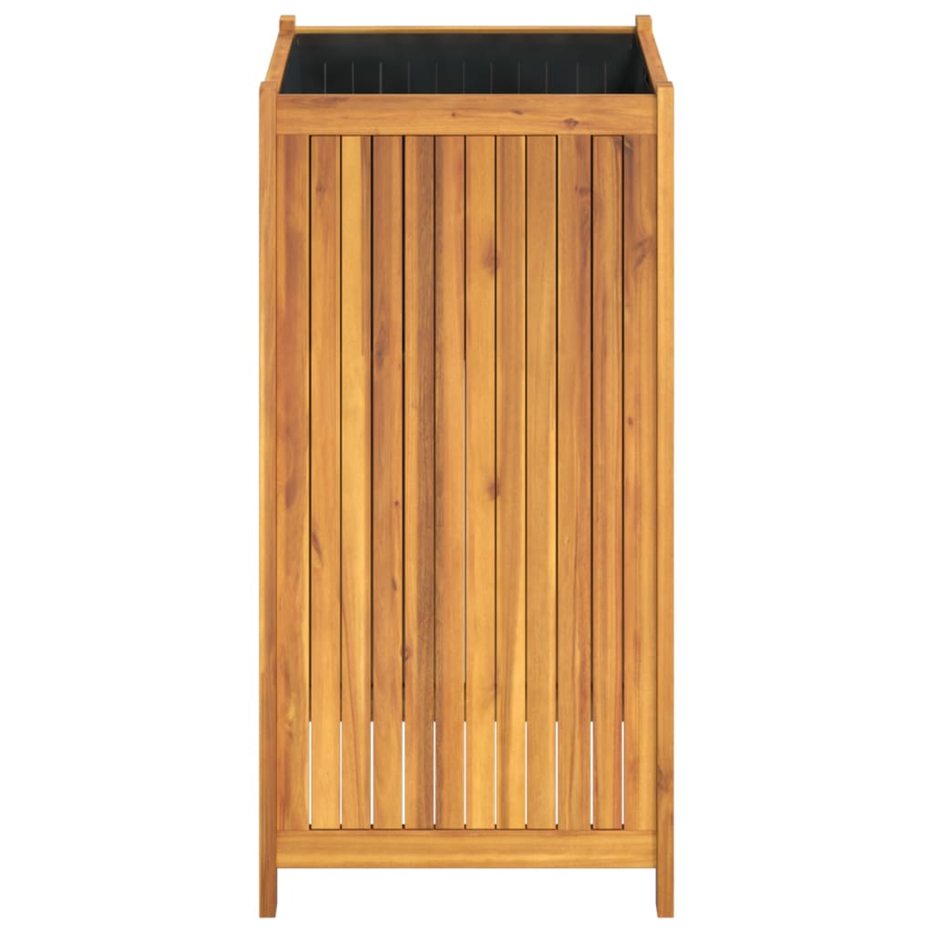 vidaXL Jardinieră de grădină cu căptușeală, 50x50x100 cm, lemn acacia