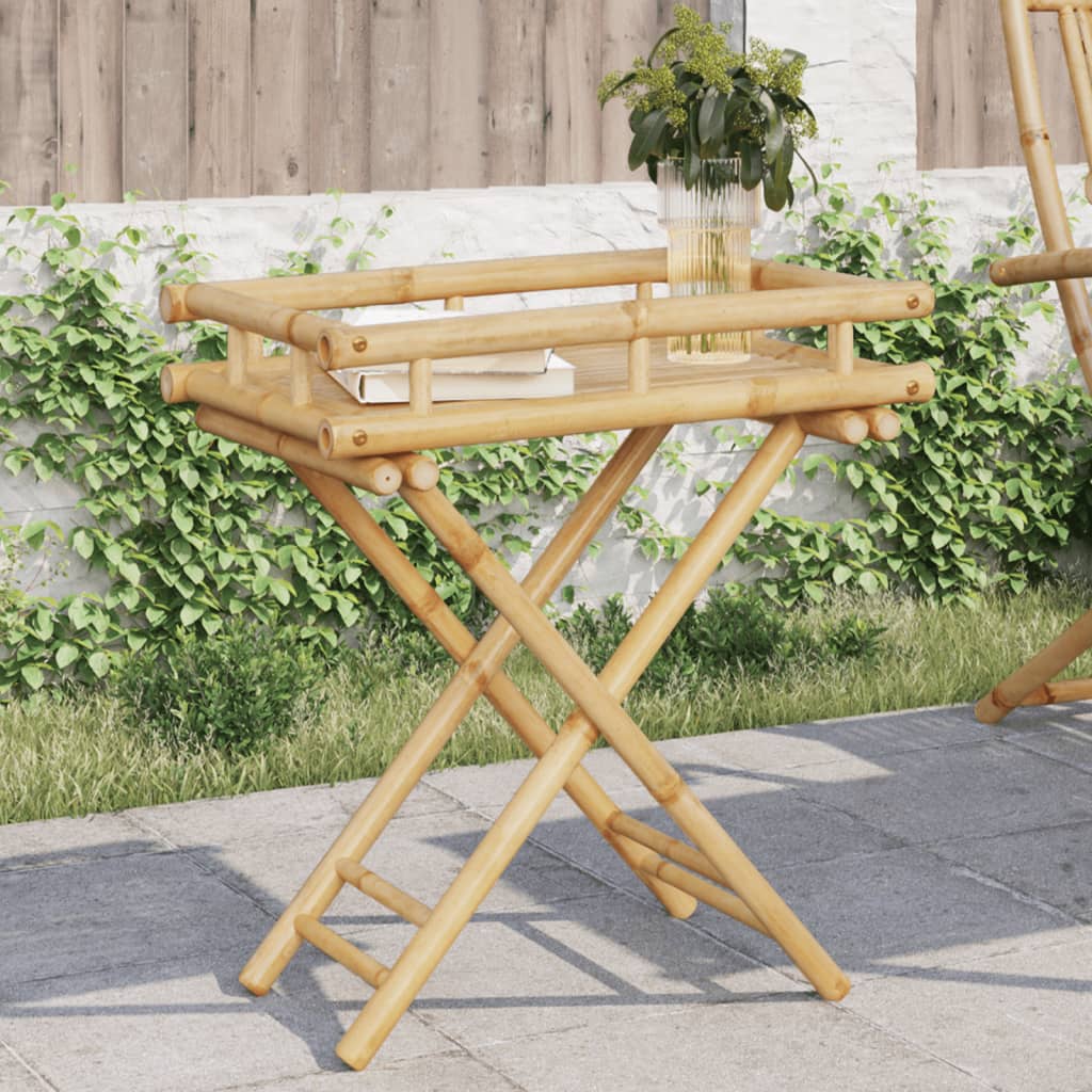 vidaXL Masa pliabilă cu tavă, 60x40x68 cm, bambus vidaXL Masa pliabilă cu tavă, 60x40x68 cm, bambus