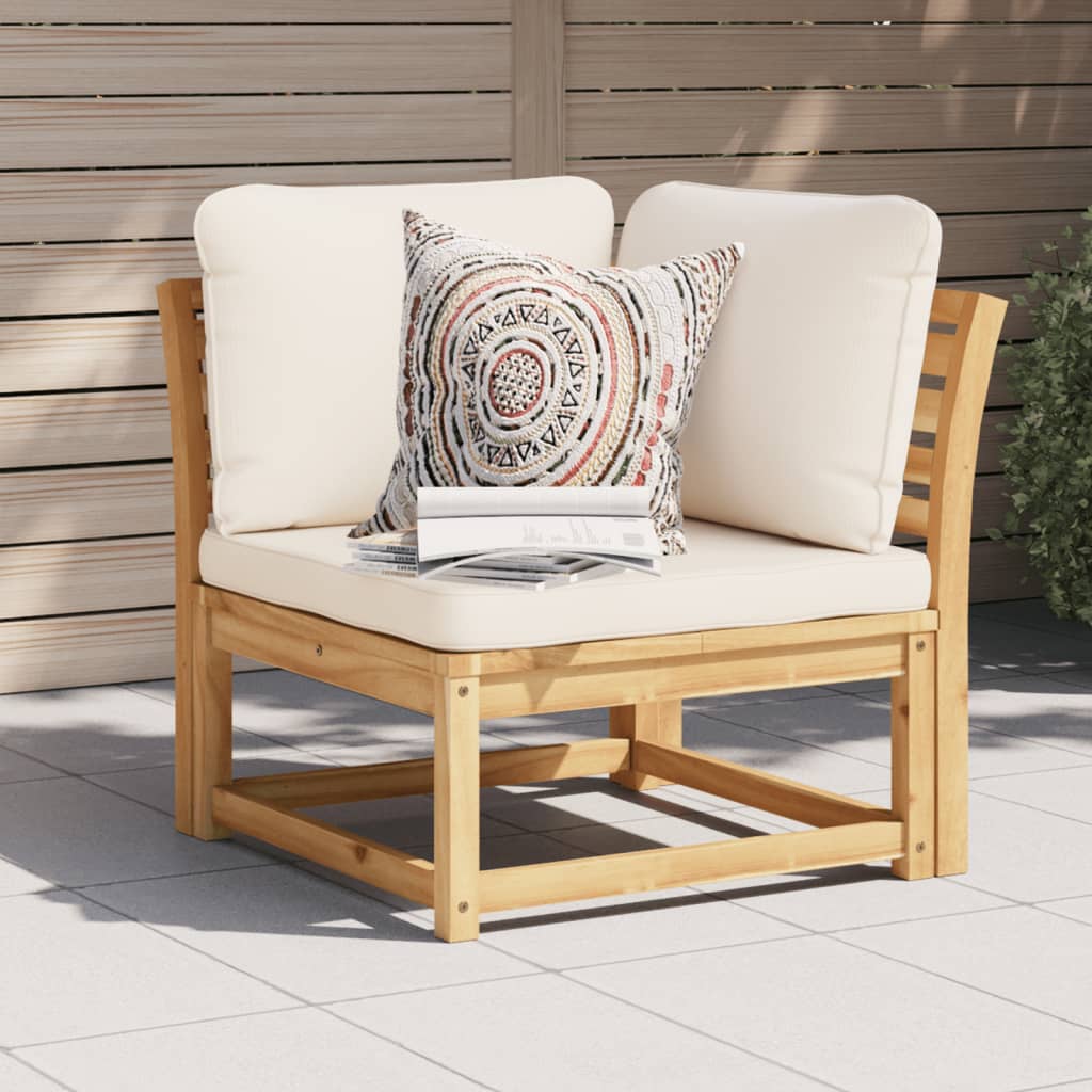 vidaXL Canapea de colț cu pernă de grădină, 73x73x65 cm, lemn acacia vidaXL Canapea de colț cu pernă de grădină, 73x73x65 cm, lemn acacia