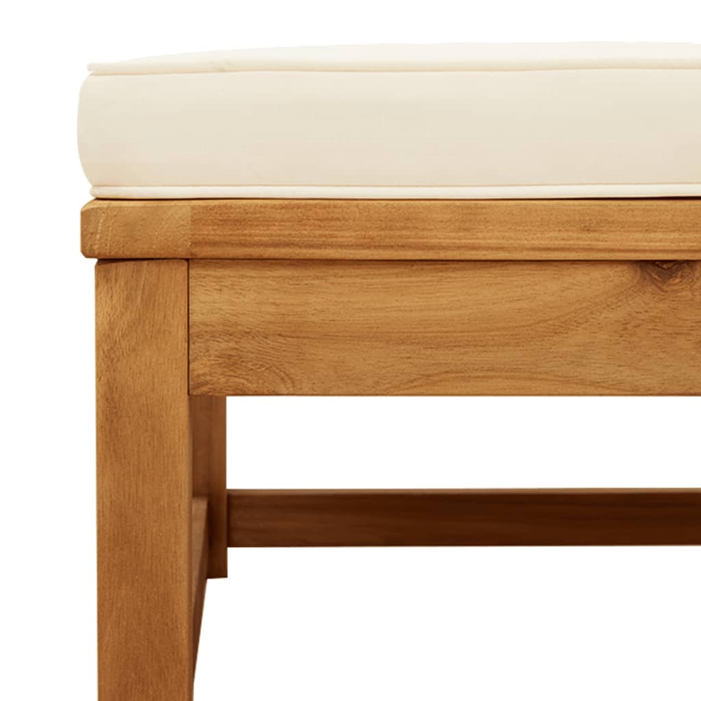 vidaXL Taburet de grădină cu perne, lemn masiv de acacia