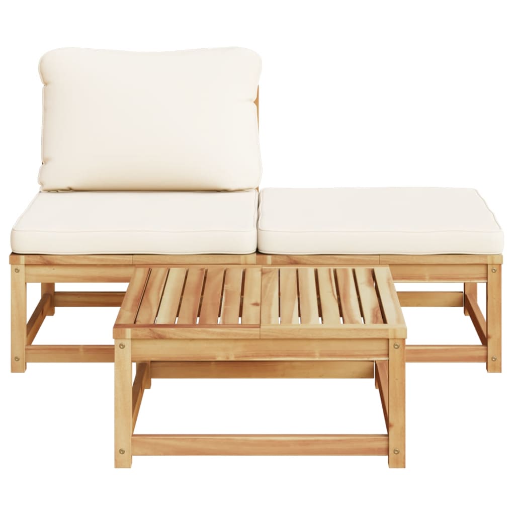vidaXL Set mobilier de grădină cu perne, 3 piese, lemn masiv acacia vidaXL Set mobilier de grădină cu perne, 3 piese, lemn masiv acacia