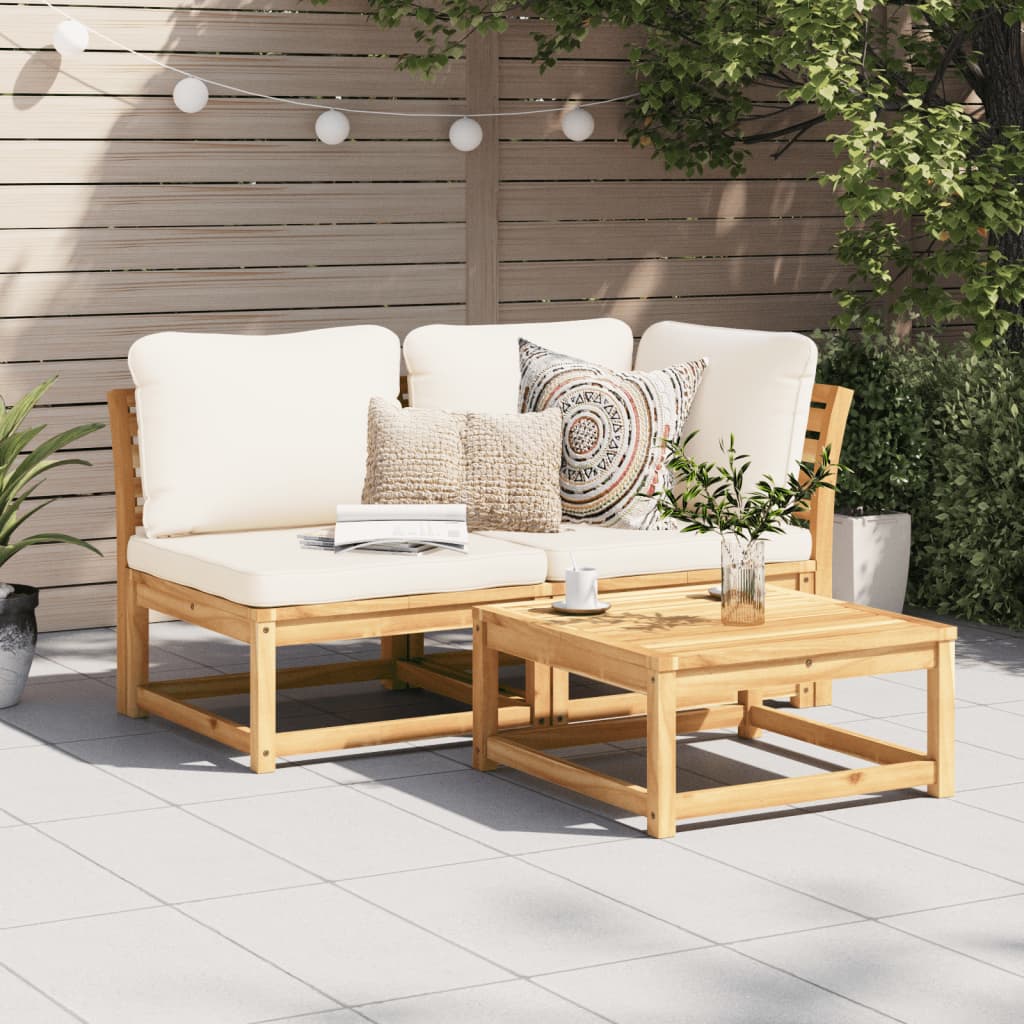 vidaXL Set mobilier de grădină cu perne, 2 piese, lemn masiv de acacia vidaXL Set mobilier de grădină cu perne, 2 piese, lemn masiv de acacia
