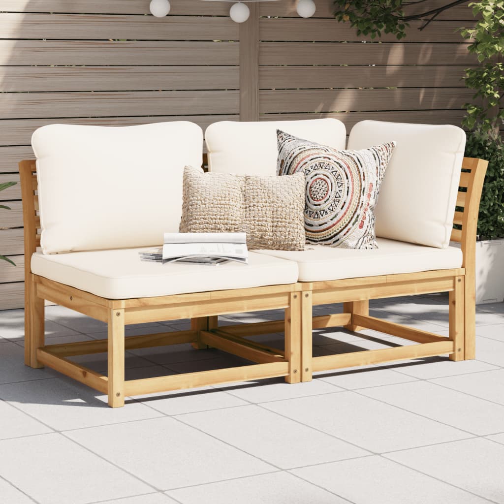 vidaXL Set mobilier de grădină cu perne, 2 piese, lemn masiv de acacia vidaXL Set mobilier de grădină cu perne, 2 piese, lemn masiv de acacia