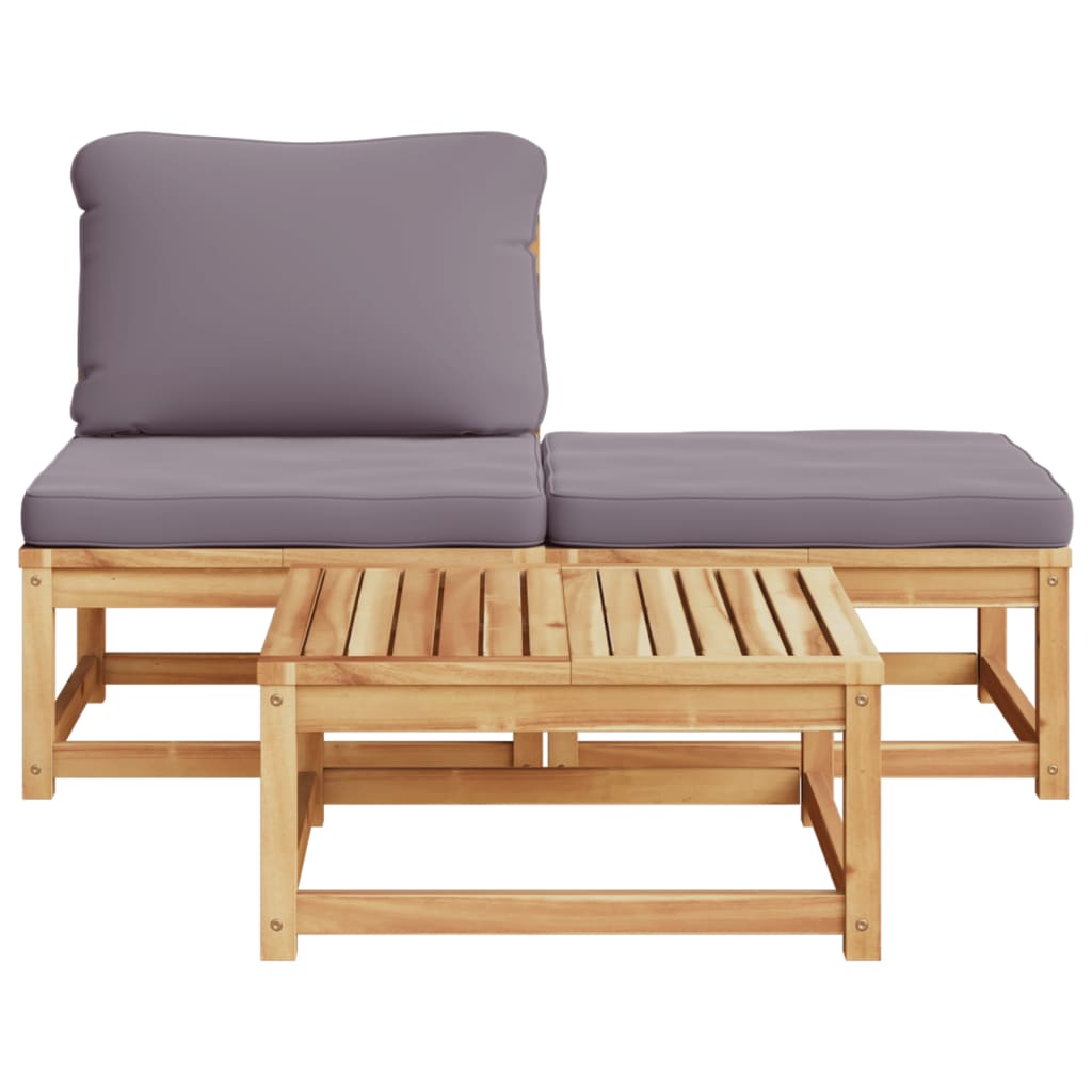 vidaXL Set mobilier de grădină cu perne, 3 piese, lemn masiv acacia vidaXL Set mobilier de grădină cu perne, 3 piese, lemn masiv acacia