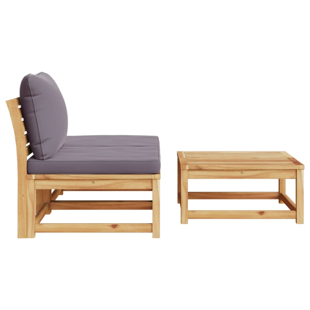vidaXL Set mobilier de grădină cu perne, 3 piese, lemn masiv acacia vidaXL Set mobilier de grădină cu perne, 3 piese, lemn masiv acacia
