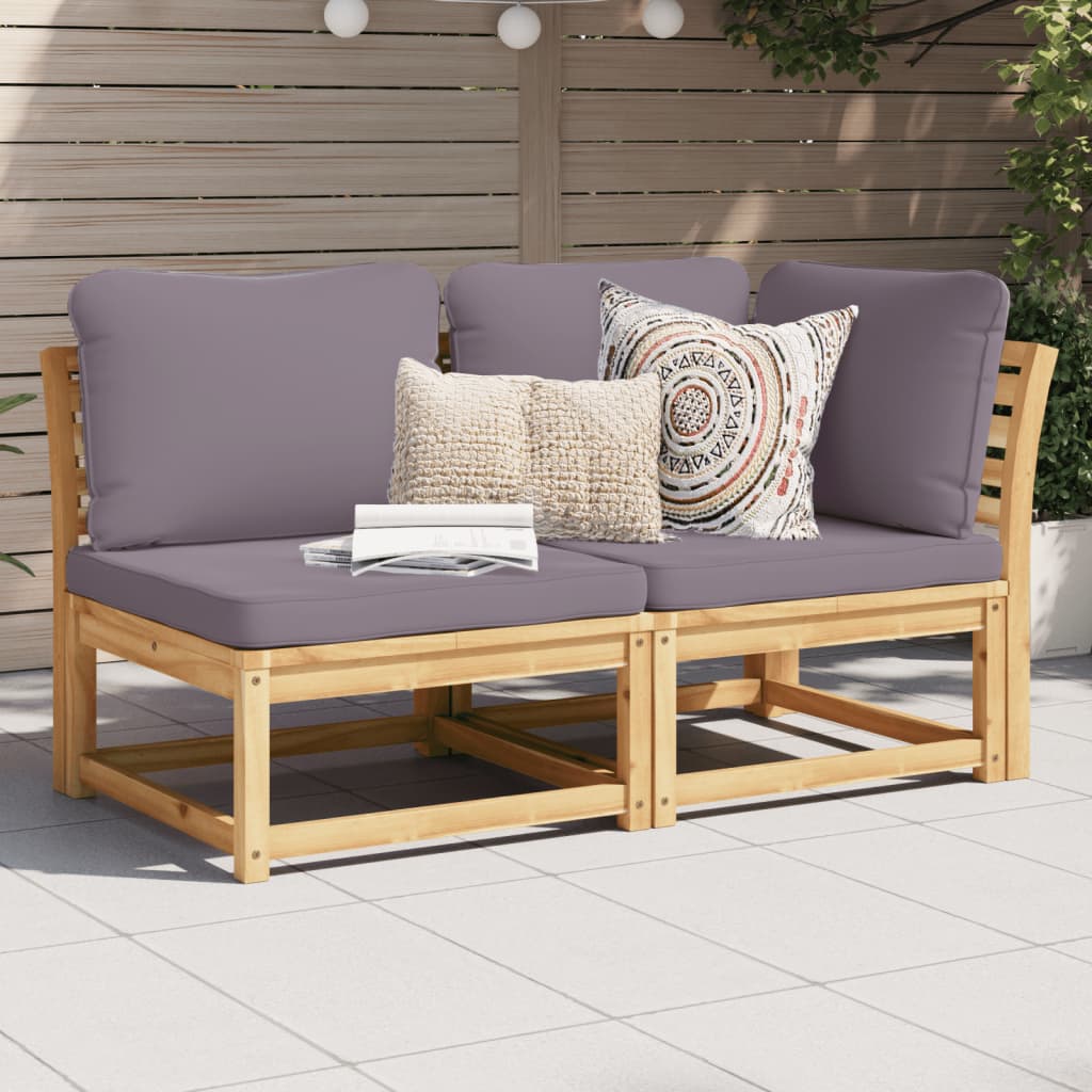 vidaXL Set mobilier de grădină cu perne, 2 piese, lemn masiv de acacia vidaXL Set mobilier de grădină cu perne, 2 piese, lemn masiv de acacia