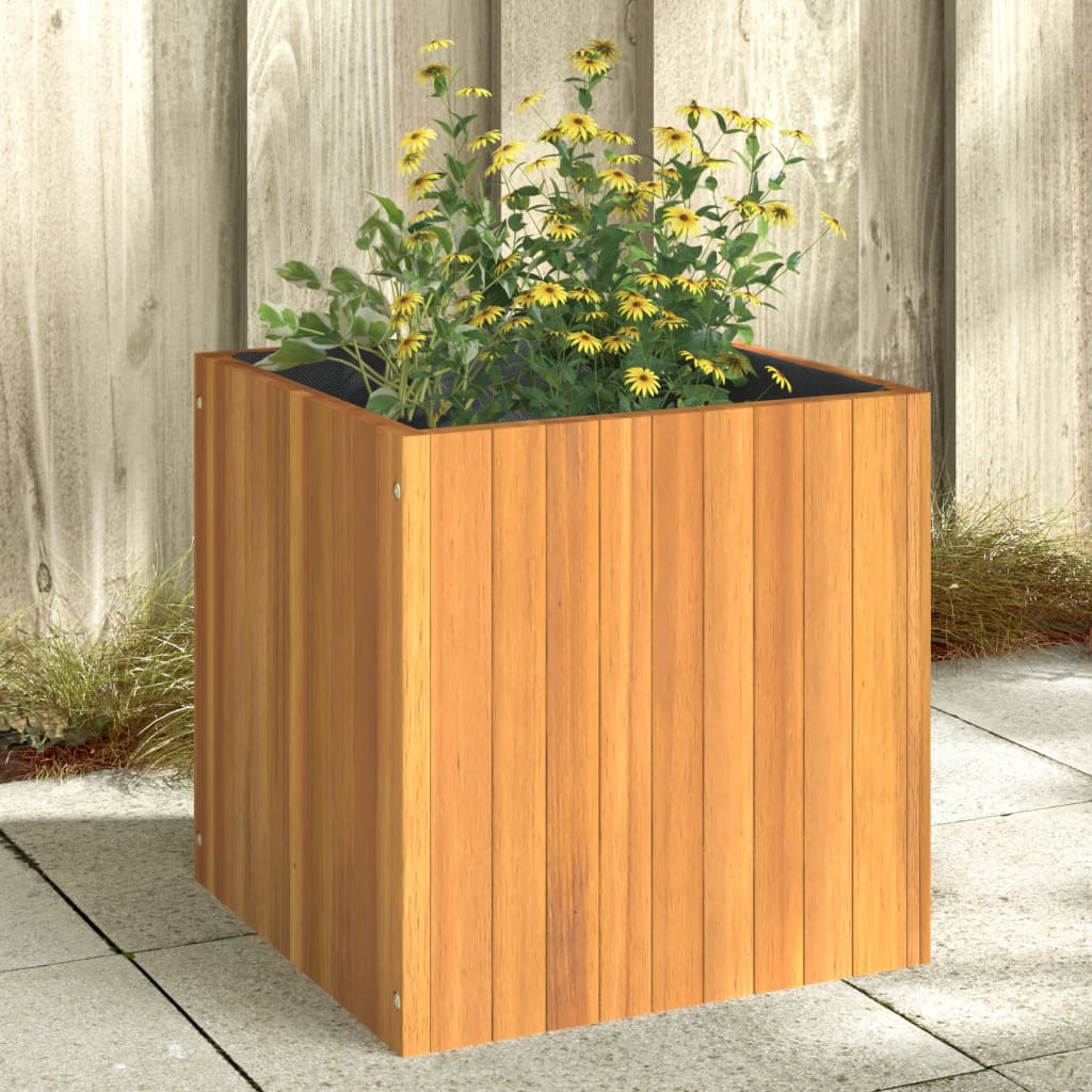 vidaXL Jardinieră de grădină, 45x45x45 cm, lemn masiv de acacia vidaXL Jardinieră de grădină, 45x45x45 cm, lemn masiv de acacia