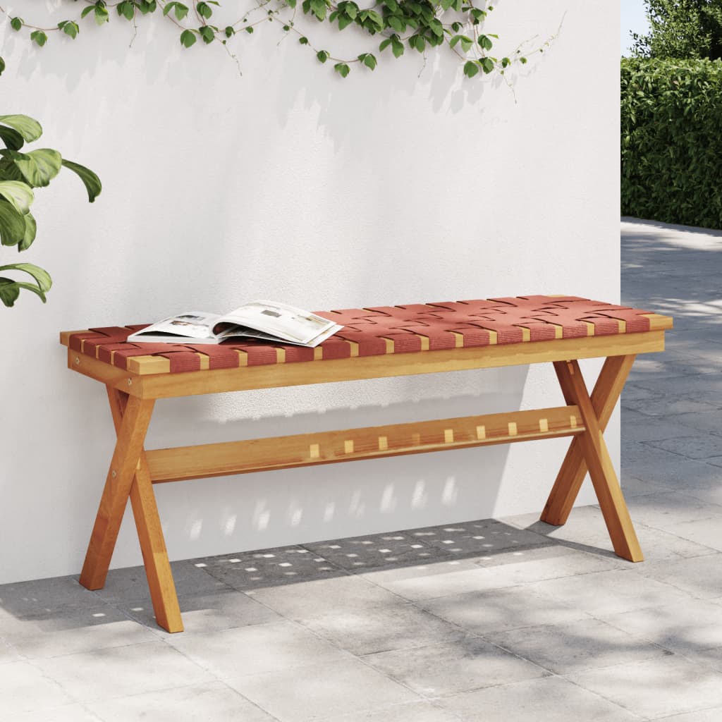 vidaXL Bancă de grădină, roșu, lemn masiv acacia/textil vidaXL Bancă de grădină, roșu, lemn masiv acacia/textil