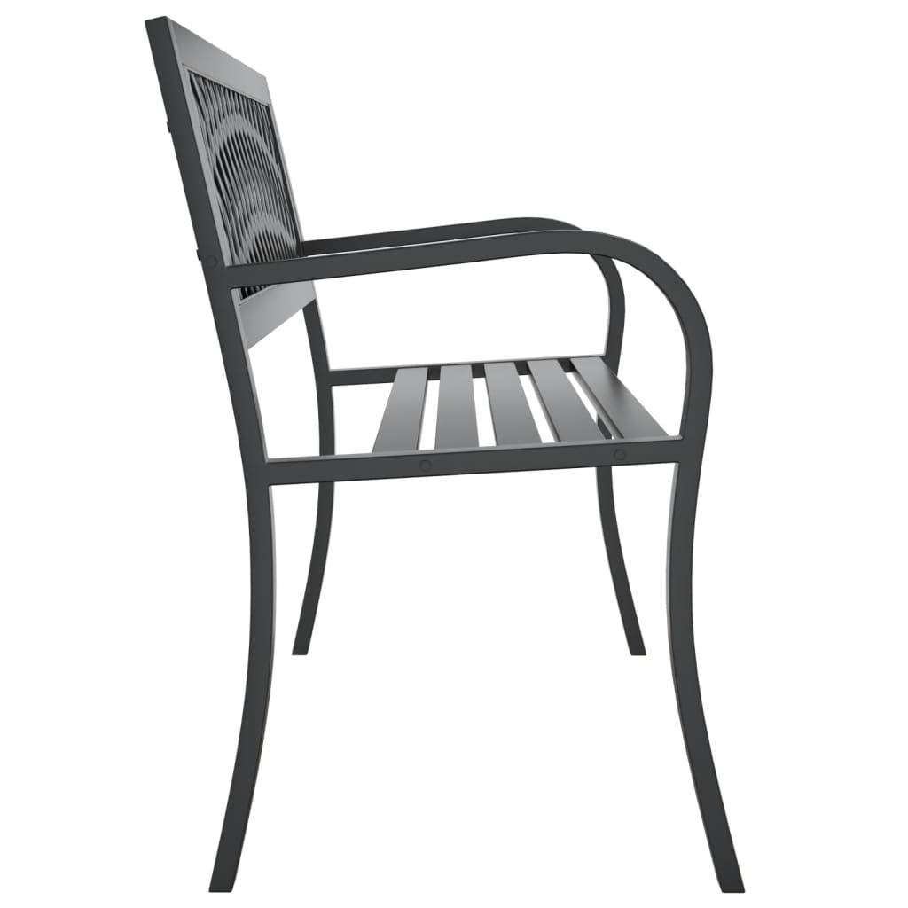 vidaXL Bancă de grădină din oțel, negru, 120 cm