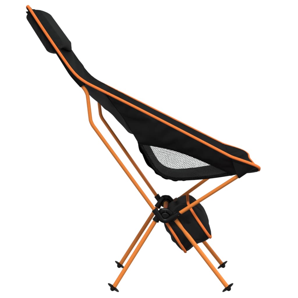 vidaXL Scaune camping pliabile, 2 buc., negru, textil oxford /aluminiu
