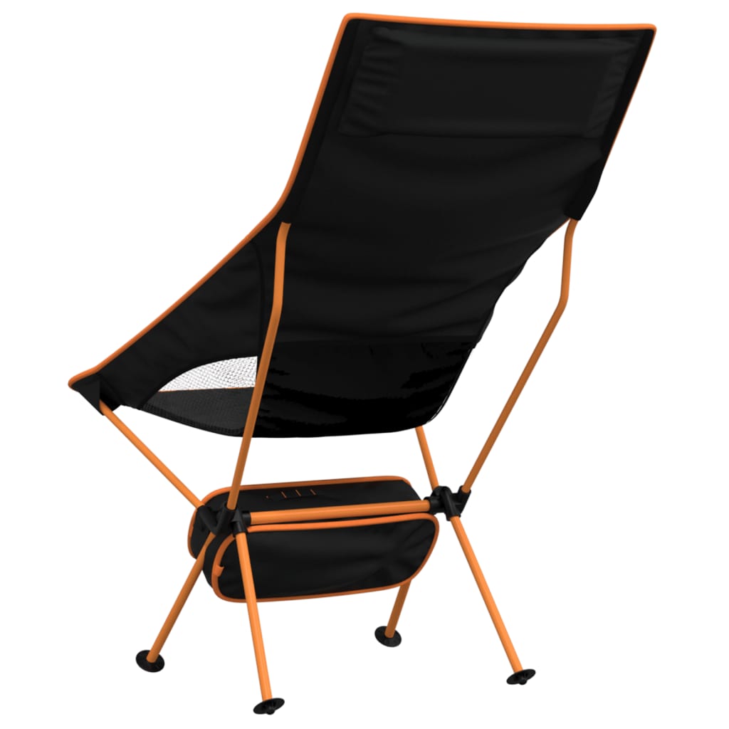 vidaXL Scaune camping pliabile, 2 buc., negru, textil oxford /aluminiu