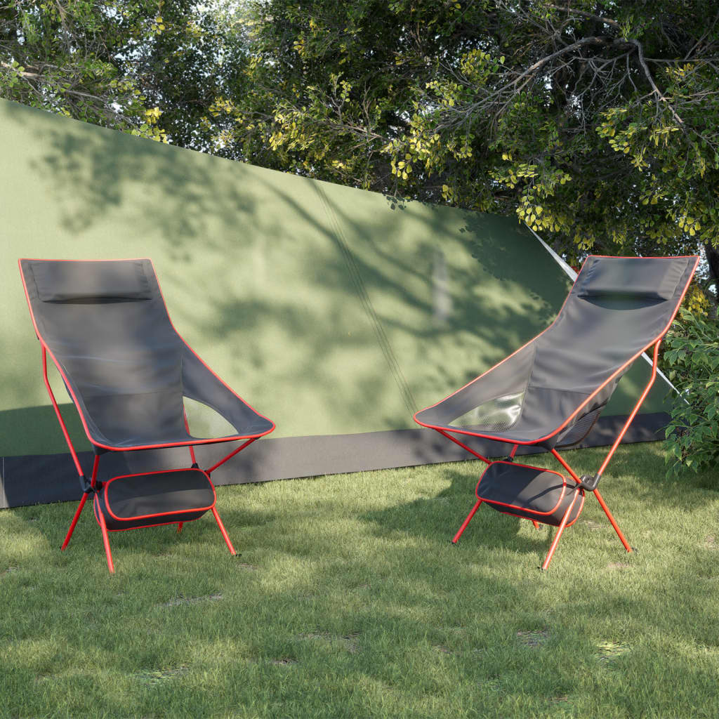 vidaXL Scaune camping pliabile, 2 buc., negru, textil oxford /aluminiu vidaXL Scaune camping pliabile, 2 buc., negru, textil oxford /aluminiu
