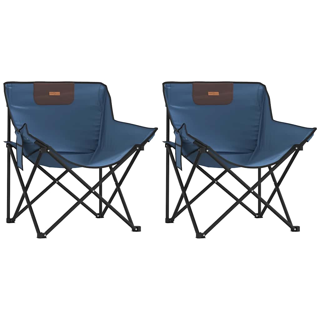 vidaXL Scaune de camping cu buzunar, pliabile, 2 buc., albastru vidaXL Scaune de camping cu buzunar, pliabile, 2 buc., albastru