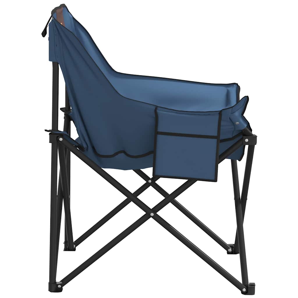 vidaXL Scaune de camping cu buzunar, pliabile, 2 buc., albastru vidaXL Scaune de camping cu buzunar, pliabile, 2 buc., albastru