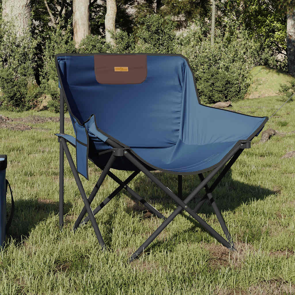 vidaXL Scaune de camping cu buzunar, pliabile, 2 buc., albastru vidaXL Scaune de camping cu buzunar, pliabile, 2 buc., albastru