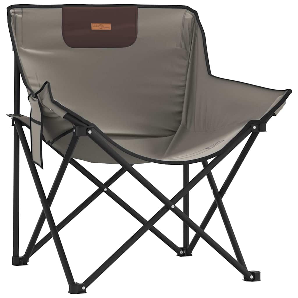 vidaXL Scaune de camping cu buzunar, pliabile, 2 buc., gri