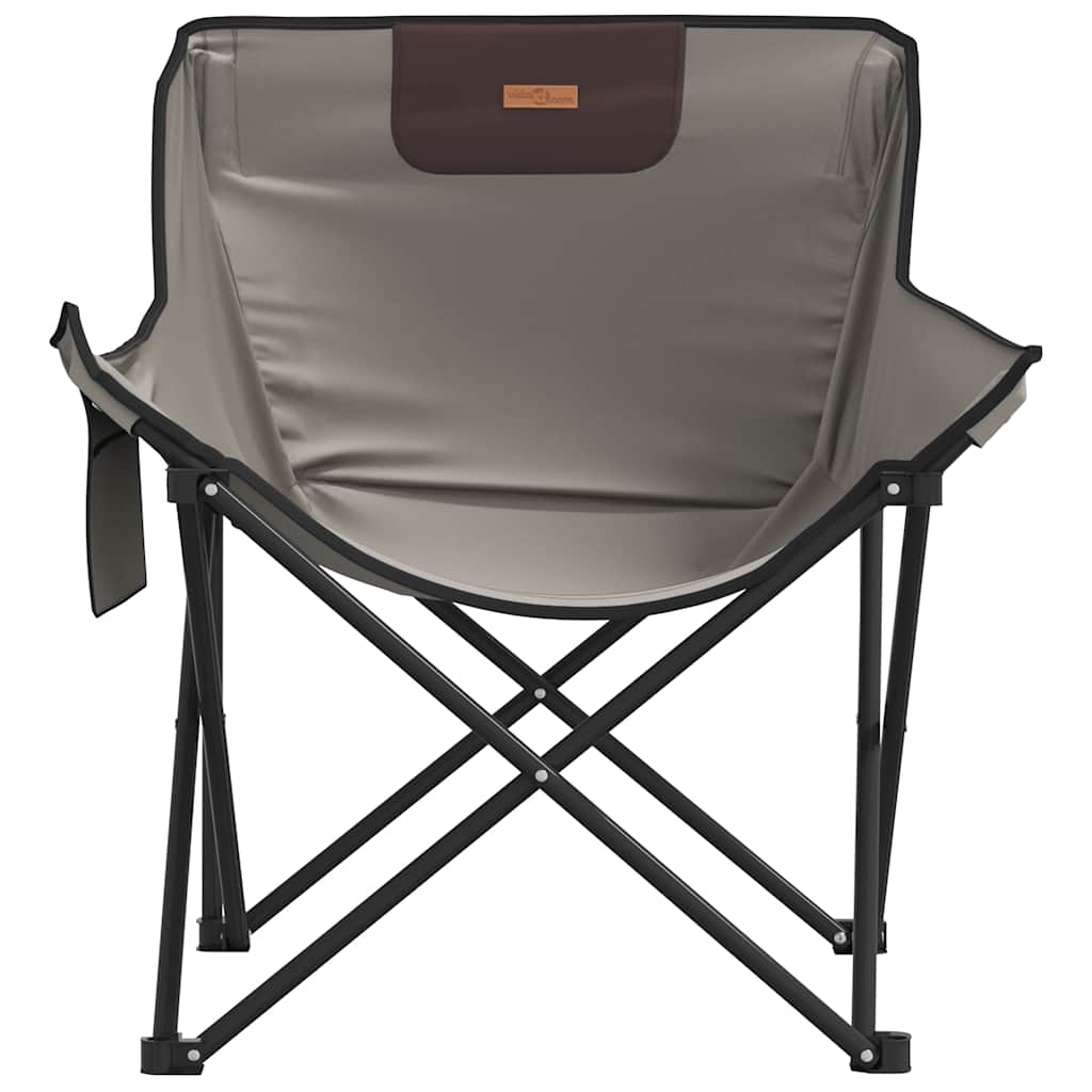 vidaXL Scaune de camping cu buzunar, pliabile, 2 buc., gri