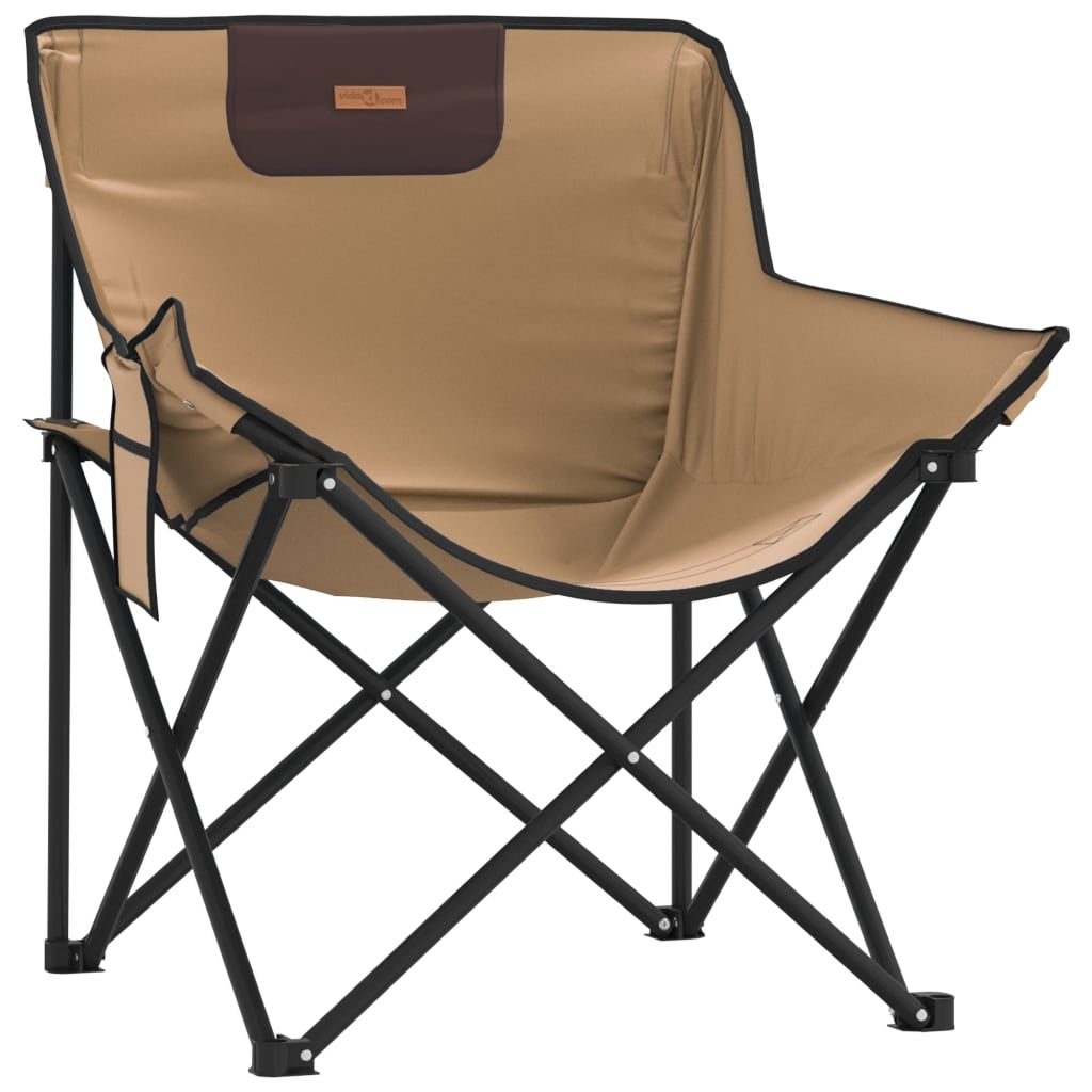 vidaXL Scaune de camping cu buzunar, pliabile, 2 buc., maro vidaXL Scaune de camping cu buzunar, pliabile, 2 buc., maro