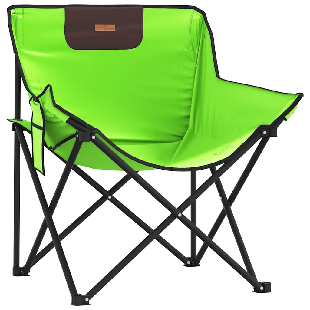 vidaXL Scaune de camping cu buzunar, pliabile, 2 buc., verde