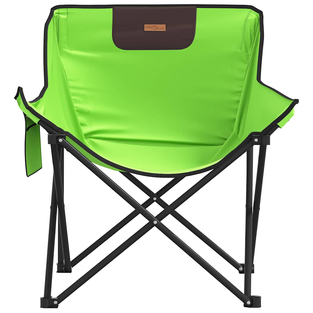 vidaXL Scaune de camping cu buzunar, pliabile, 2 buc., verde