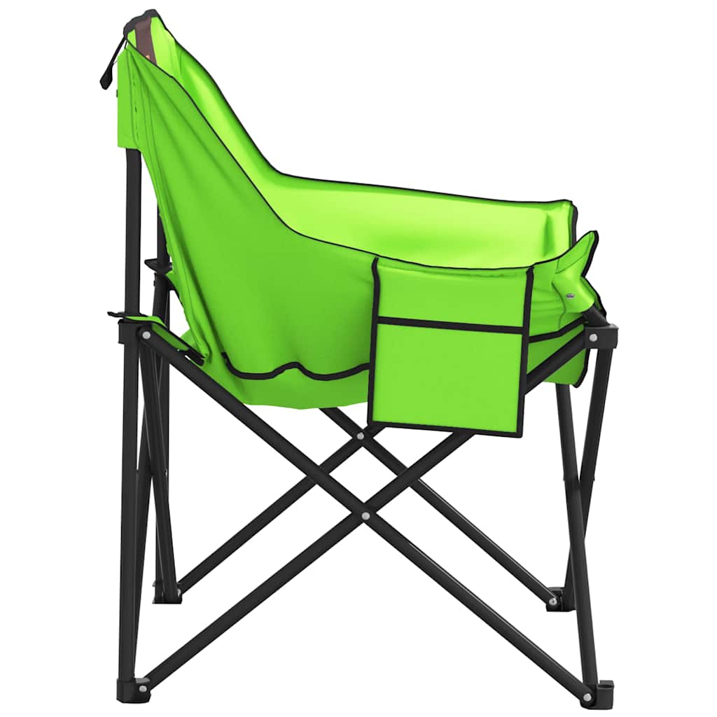 vidaXL Scaune de camping cu buzunar, pliabile, 2 buc., verde
