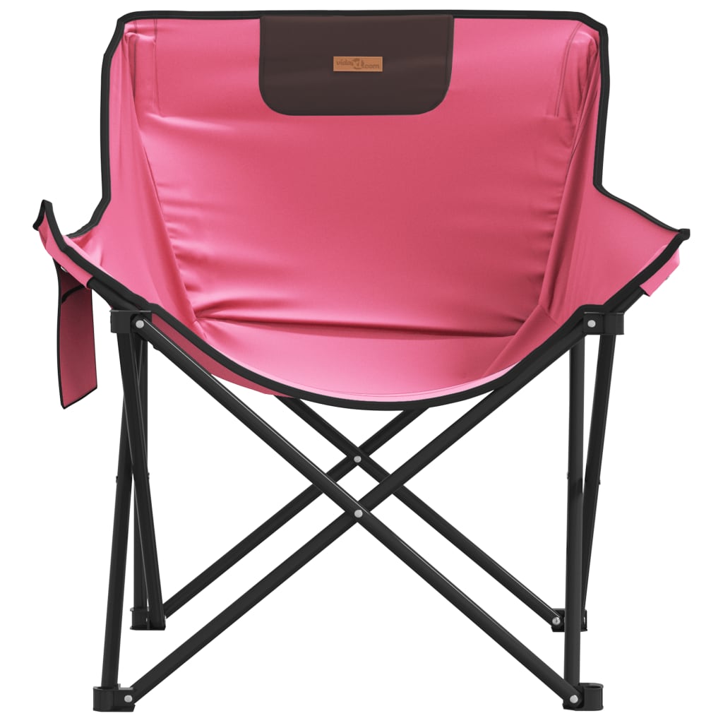 vidaXL Scaune de camping cu buzunar, pliabile, 2 buc., roz