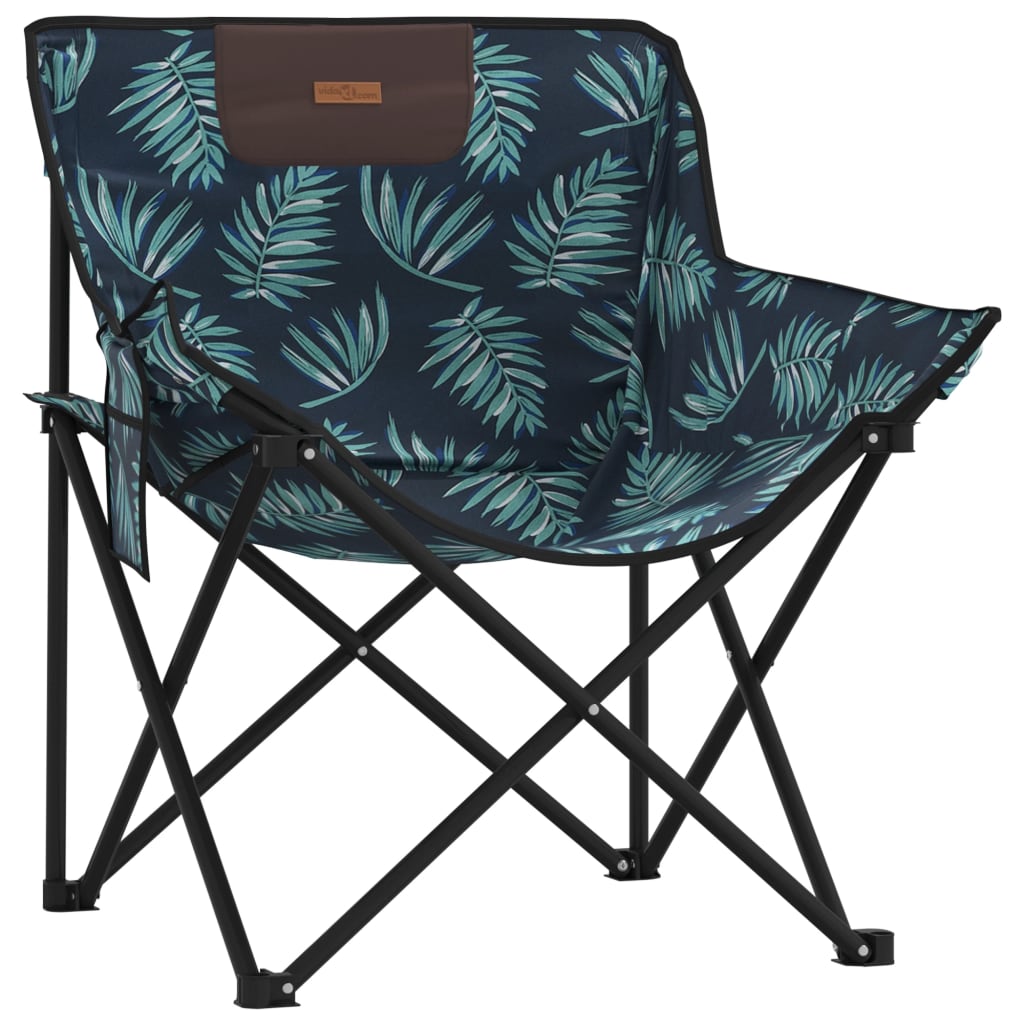 vidaXL Scaune de camping cu buzunar, pliabile, 2 buc., model frunze