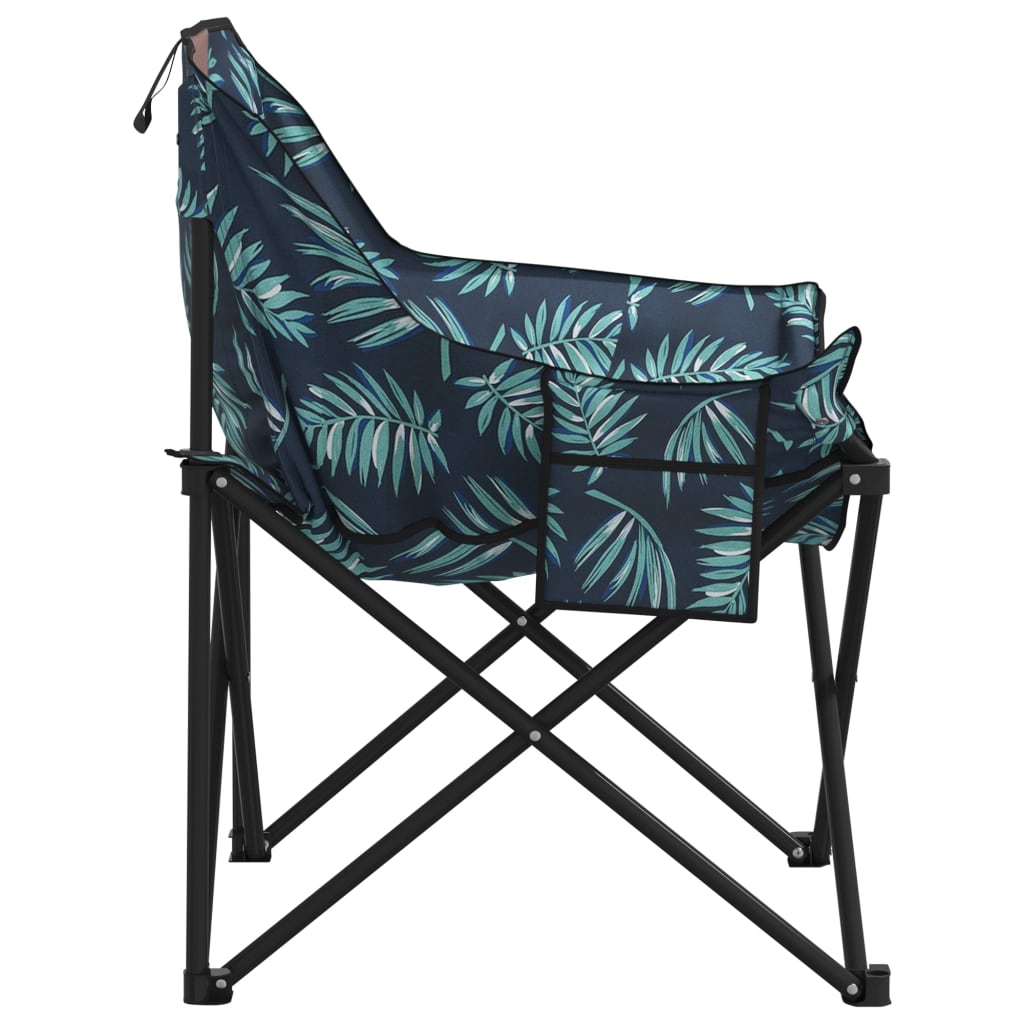 vidaXL Scaune de camping cu buzunar, pliabile, 2 buc., model frunze