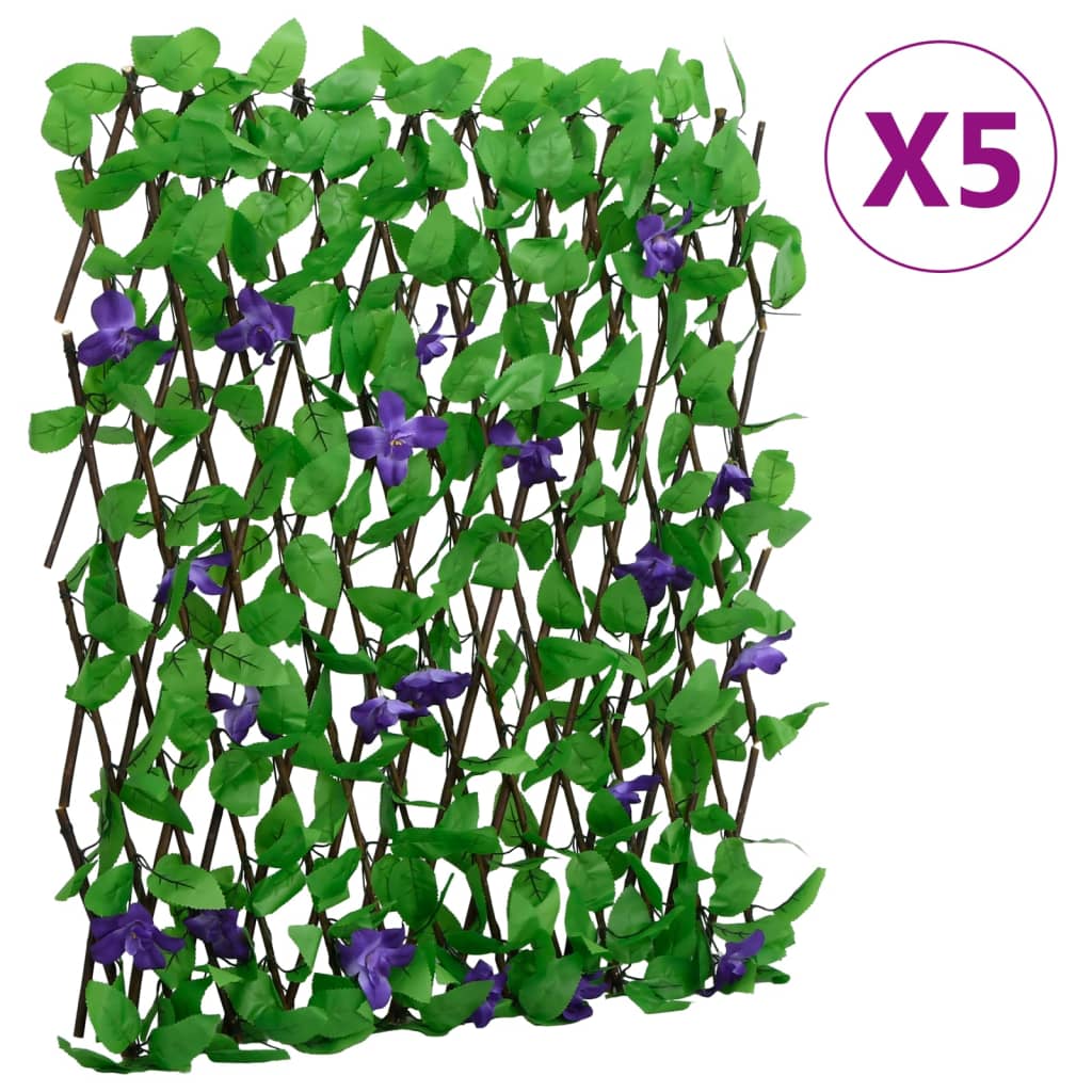 vidaXL Spalier iederă artificială extensibil, 5 buc., verde, 180x70 cm vidaXL Spalier iederă artificială extensibil, 5 buc., verde, 180x70 cm