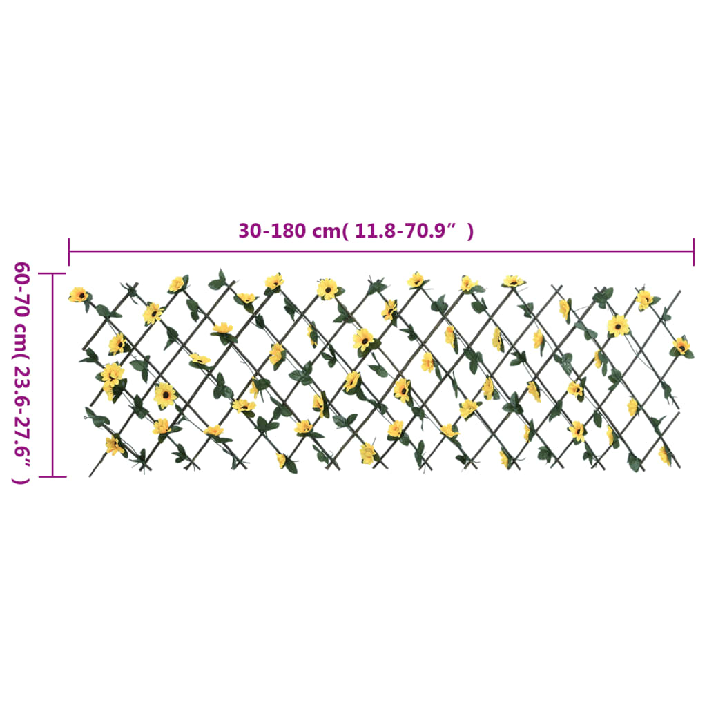 vidaXL Spalier cu iederă artificială, extensibil, galben, 180x60 cm