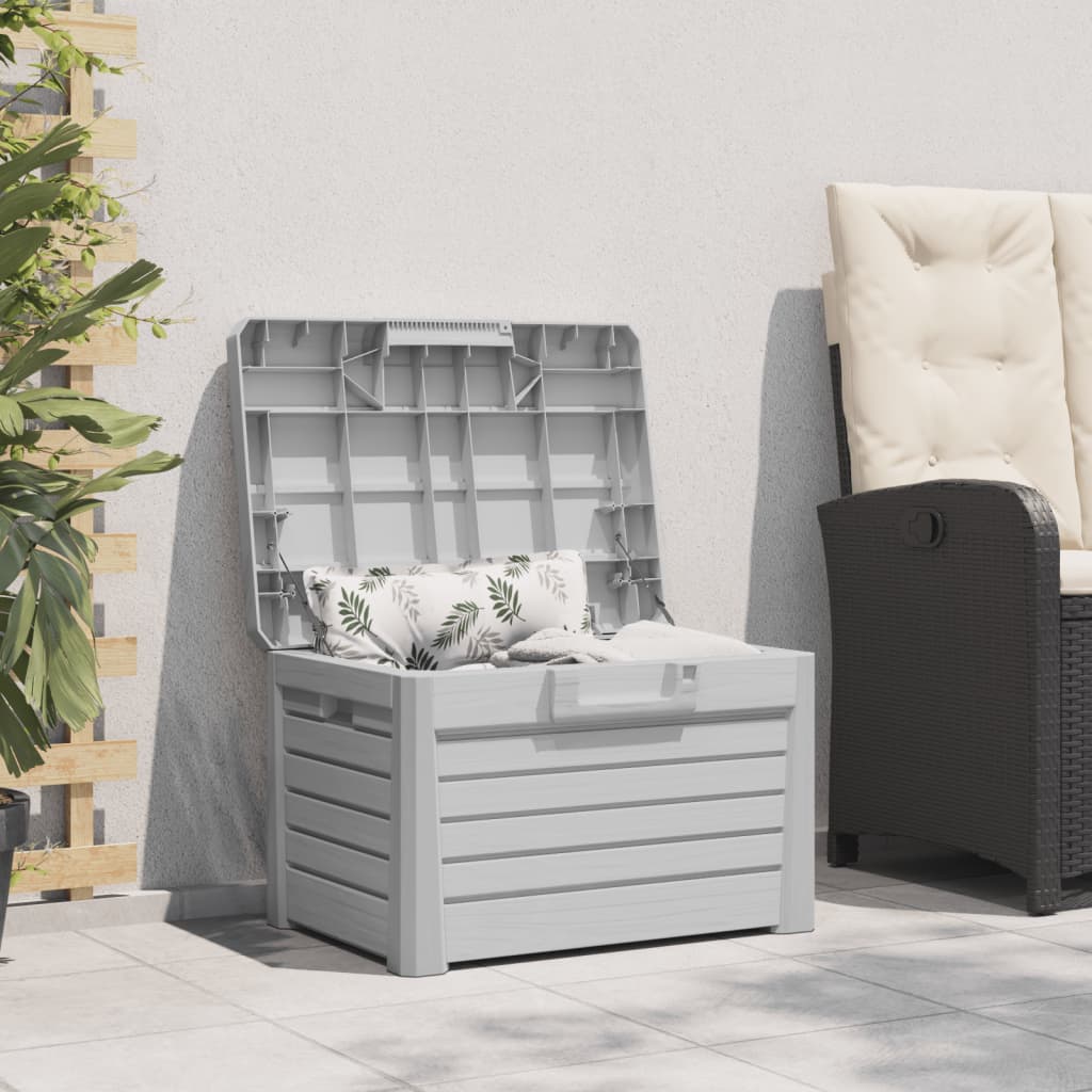 vidaXL Cutie de perne de exterior gri 73x50,5x46,5 cm polipropilenă vidaXL Cutie de perne de exterior gri 73x50,5x46,5 cm polipropilenă