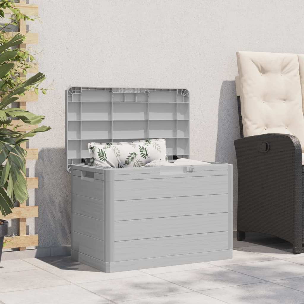 vidaXL Cutie de perne de exterior gri 77,5x44,5x53 cm polipropilenă vidaXL Cutie de perne de exterior gri 77,5x44,5x53 cm polipropilenă