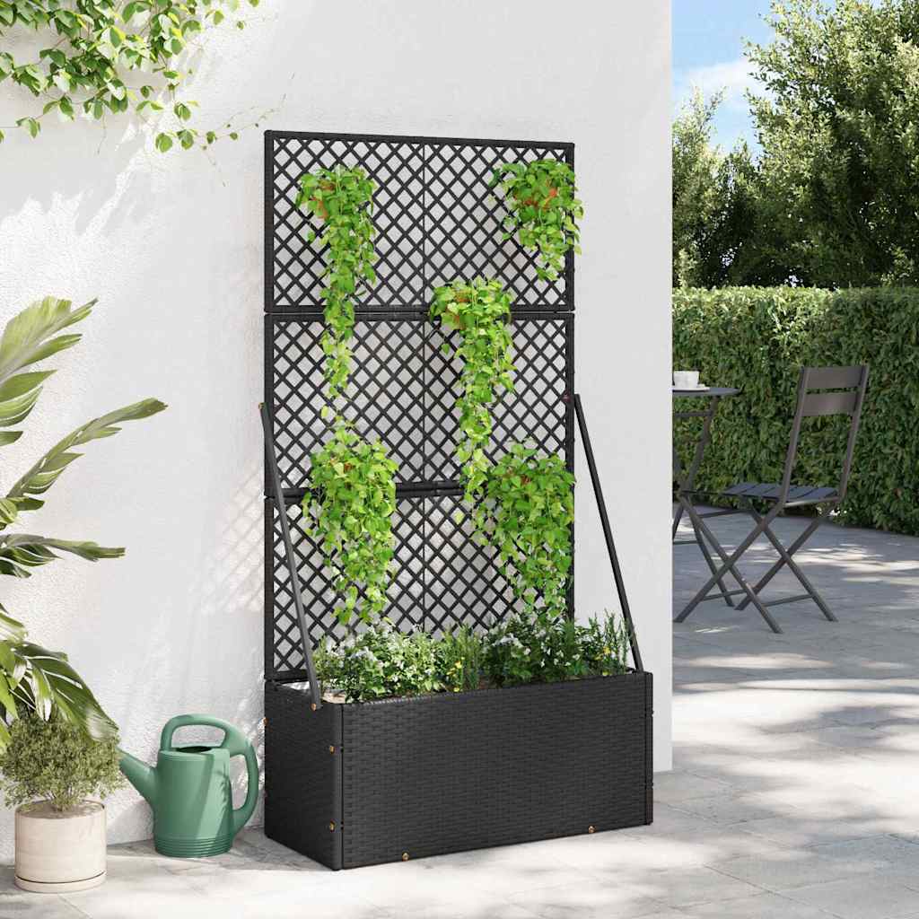 vidaXL Jardinieră Negru 70 x 30 x 135 cm Metal