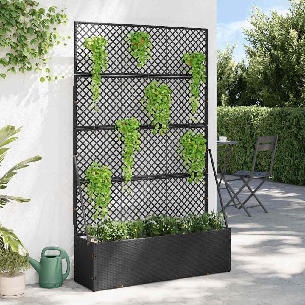 vidaXL Jardinieră Negru 105 x 30 x 170 cm Metal