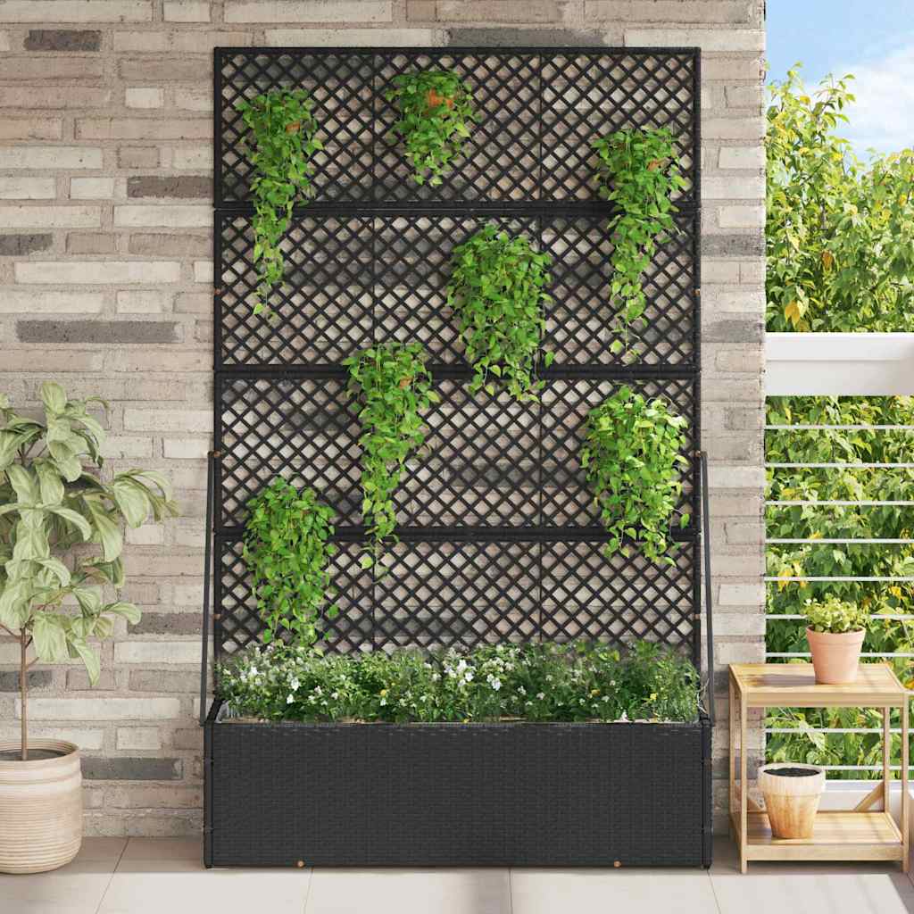 vidaXL Jardinieră Negru 105 x 30 x 170 cm Metal