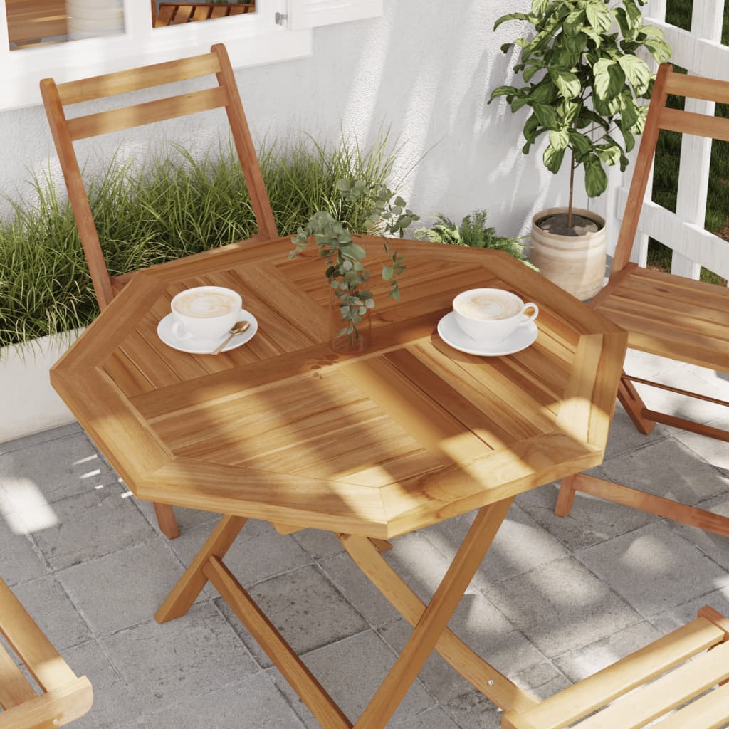 vidaXL Blat de masă, 80x80x2,5 cm, octogonal, lemn masiv de tec vidaXL Blat de masă, 80x80x2,5 cm, octogonal, lemn masiv de tec