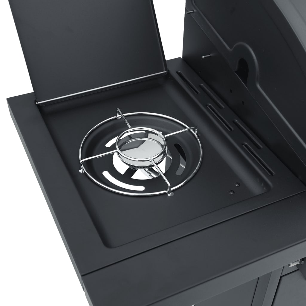vidaXL Grătar pe gaz cu 7 arzătoare, negru, oțel vopsit electrostatic vidaXL Grătar pe gaz cu 7 arzătoare, negru, oțel vopsit electrostatic