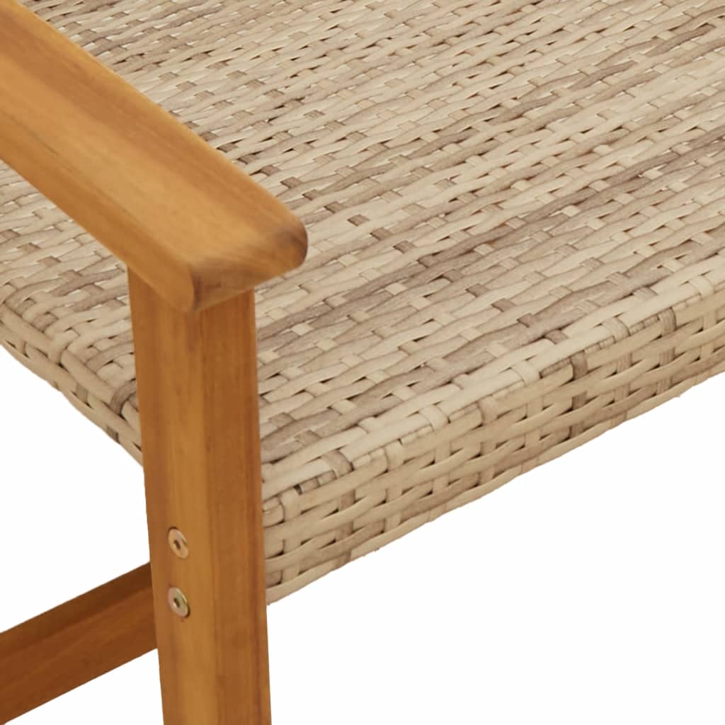 vidaXL Set mobilier bistro, 3 piese, poliratan bej/lemn de acacia vidaXL Set mobilier bistro, 3 piese, poliratan bej/lemn de acacia