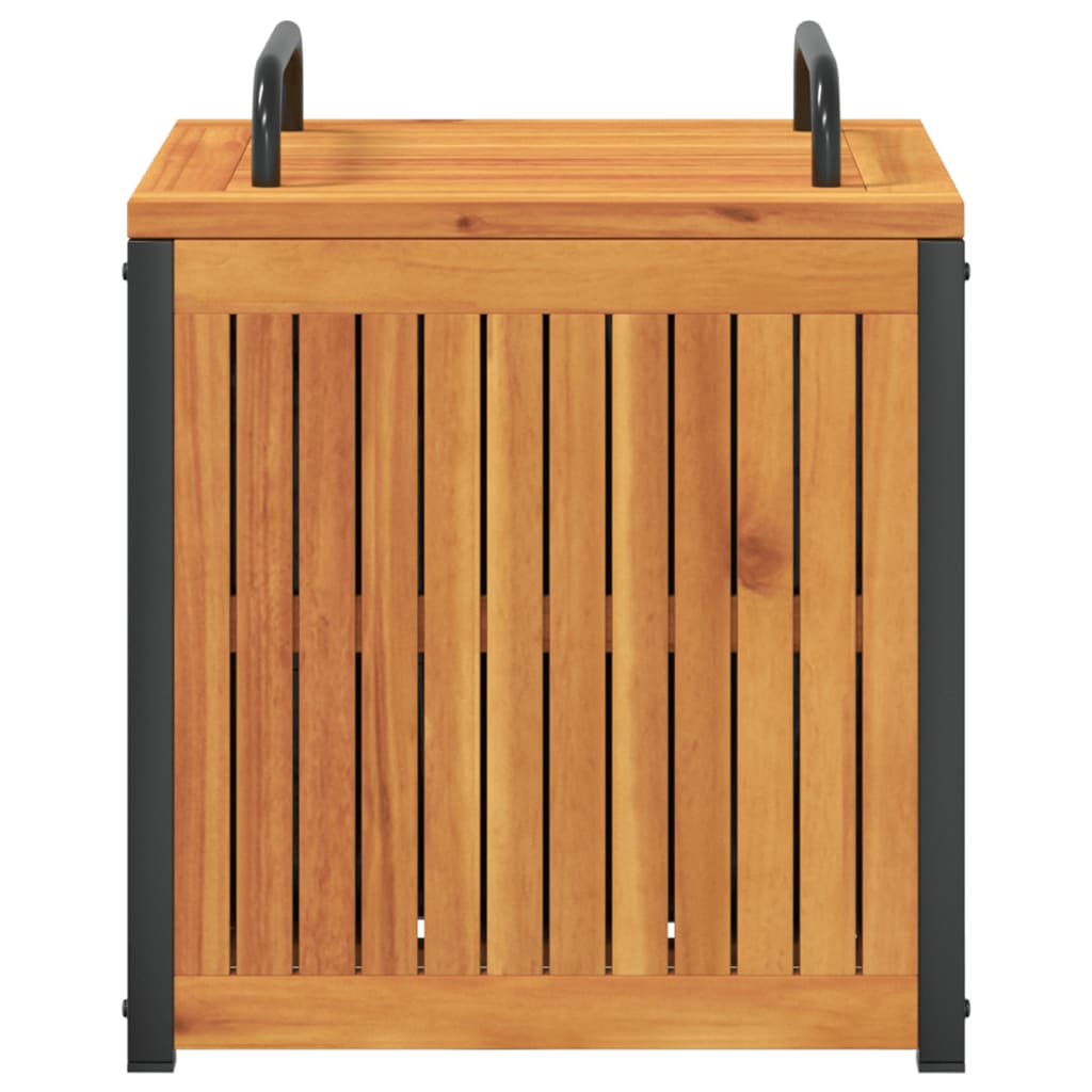 vidaXL Cutie de perne de exterior 45x45x45/53cm lemn masiv acacia/oțel vidaXL Cutie de perne de exterior 45x45x45/53cm lemn masiv acacia/oțel