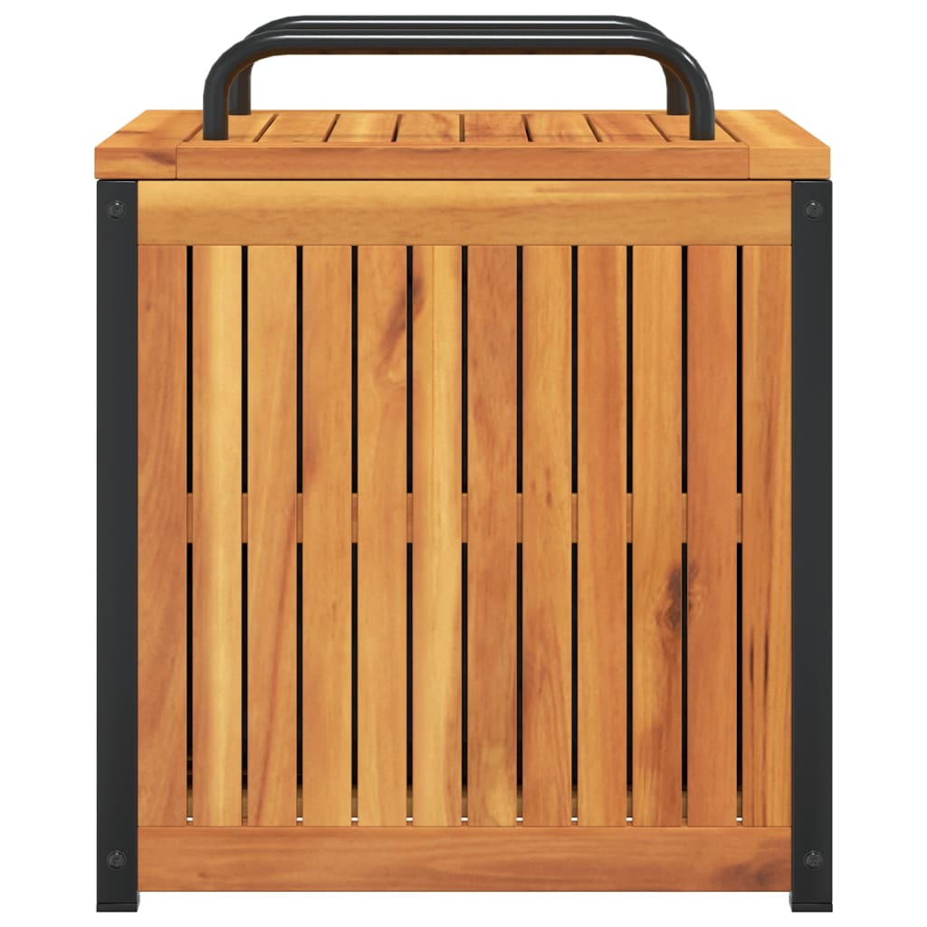 vidaXL Cutie de perne de exterior 45x45x45/53cm lemn masiv acacia/oțel vidaXL Cutie de perne de exterior 45x45x45/53cm lemn masiv acacia/oțel