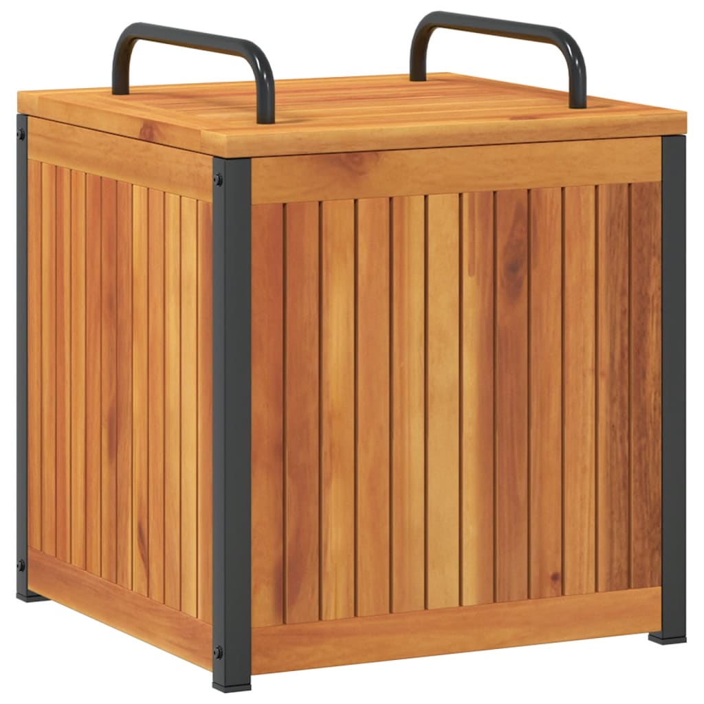 vidaXL Cutie de perne de exterior 45x45x45/53cm lemn masiv acacia/oțel vidaXL Cutie de perne de exterior 45x45x45/53cm lemn masiv acacia/oțel