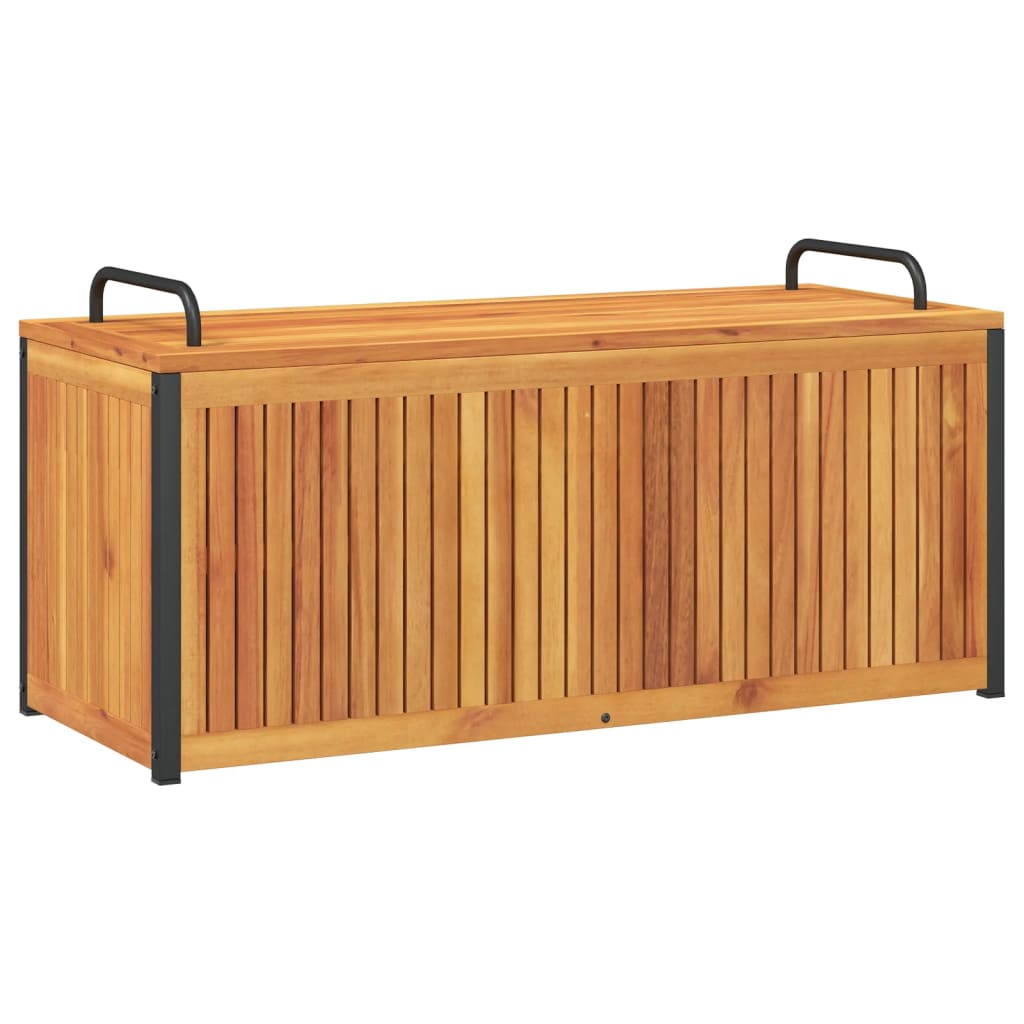 vidaXL Cutie perne de exterior 110x45x42/53cm lemn masiv acacia/oțel vidaXL Cutie perne de exterior 110x45x42/53cm lemn masiv acacia/oțel