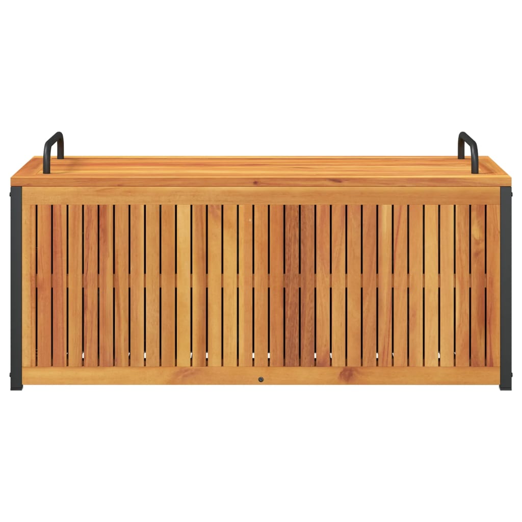 vidaXL Cutie perne de exterior 110x45x42/53cm lemn masiv acacia/oțel vidaXL Cutie perne de exterior 110x45x42/53cm lemn masiv acacia/oțel