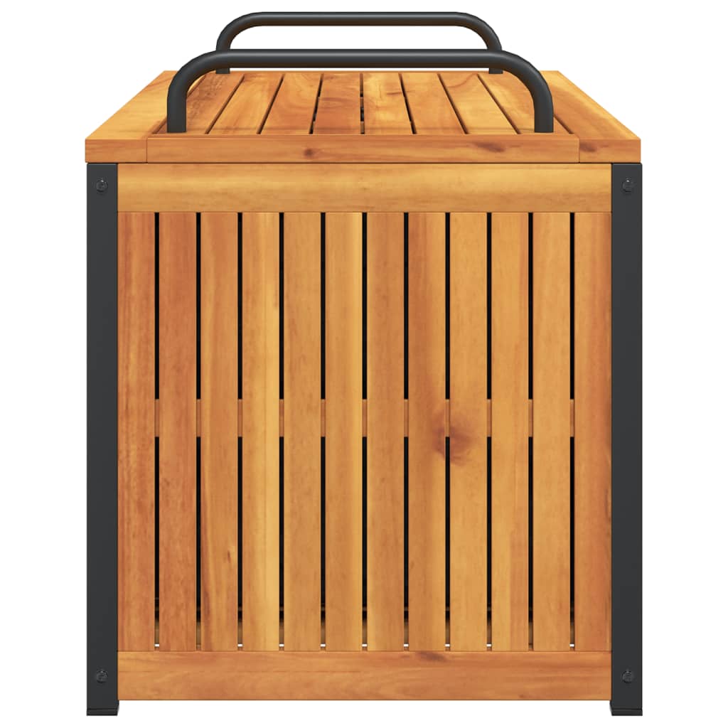 vidaXL Cutie perne de exterior 110x45x42/53cm lemn masiv acacia/oțel vidaXL Cutie perne de exterior 110x45x42/53cm lemn masiv acacia/oțel