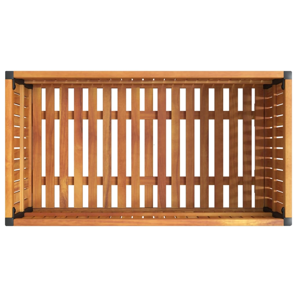 vidaXL Jardinieră de grădină, 85x45x44 cm, lemn masiv acacia/oțel vidaXL Jardinieră de grădină, 85x45x44 cm, lemn masiv acacia/oțel